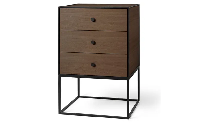 Audo Copenhagen Frame 49 Side Table With Three Drawers Smoked Oak