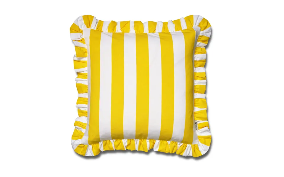 Classic Collection Cushion Cover Ruffle Stripes 50x50 Cm Yellow