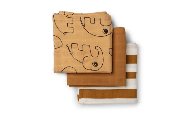 Done By Deer Deer Friends Washcloth 3-pack Mustard