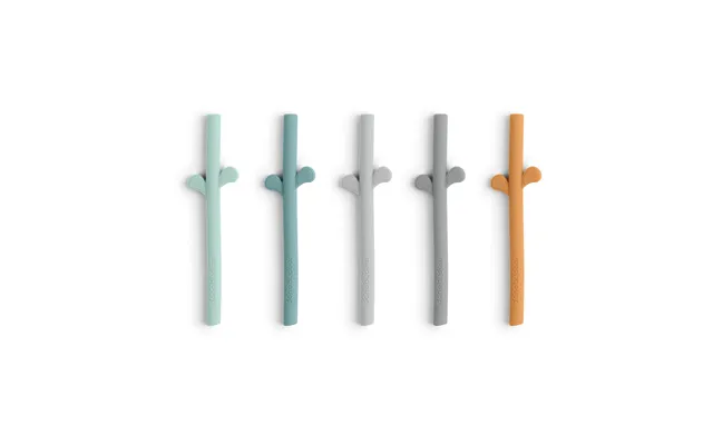 Done By Deer Peekaboo Silicone Straws 5-pack Blue