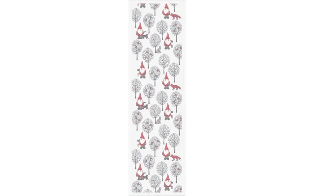 Ekelund Linneväveri Tomteliv Table Runner 35x120 Cm Grey-red