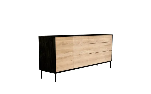 Ethnicraft Blackbird Sideboard Black Oak 2 Doors 3 Drawers