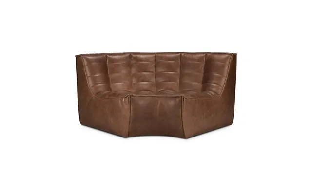 Ethnicraft N701 Corner Module Rounded 90 Leather Chestnut