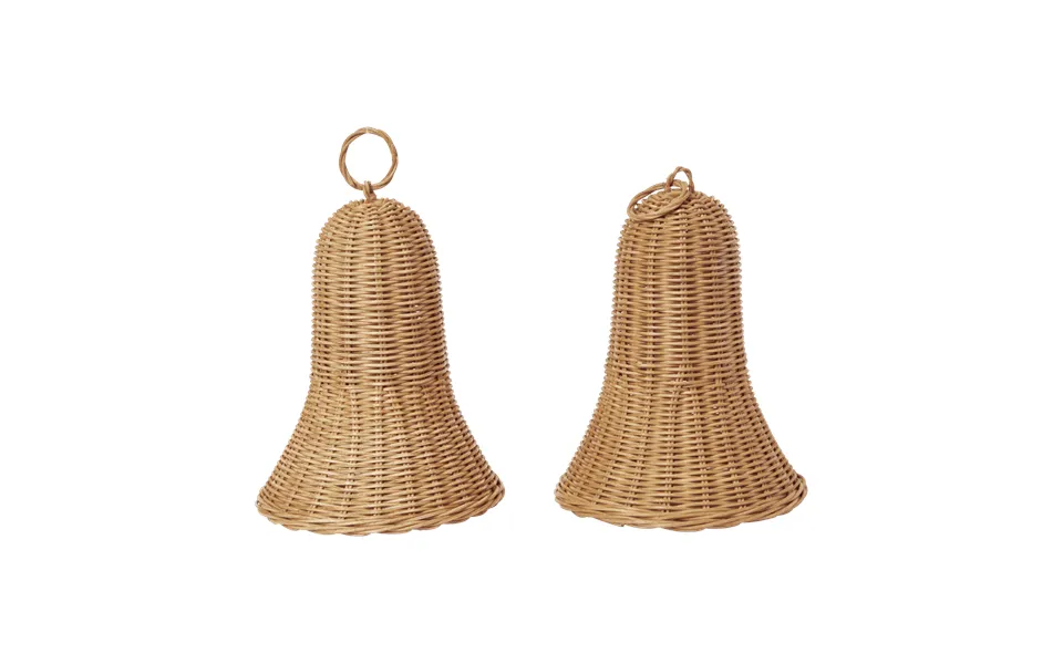 Ferm Living Braided Bells Christmas Ornament 20 Cm 2-pack Natural