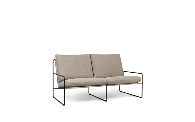 Ferm Living Desert 2-seat Sofa Fabric Dark Sand. Black Stand product image