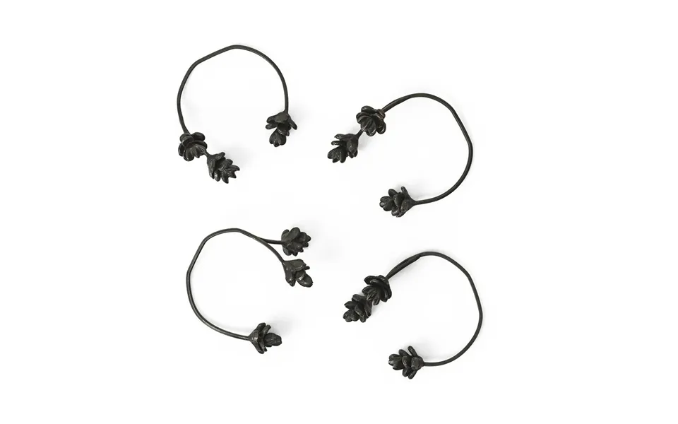 Ferm Living Forest Napkin Ring 4-pack Black Brass