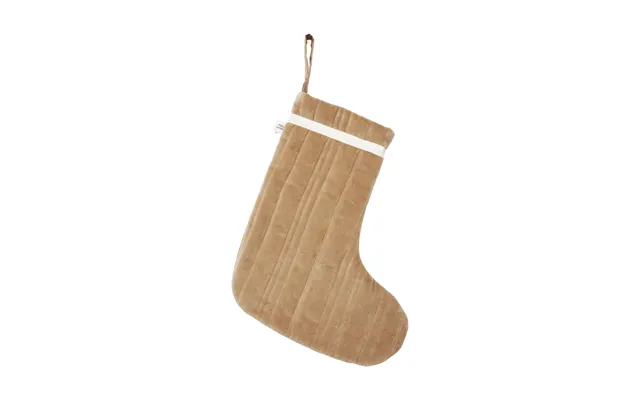 Ferm Living Vari Quilted Christmas Stocking Velvet-tan