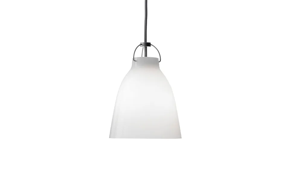 Fritz Hansen Caravaggio 1 Pendant White Opal Glass-grey Textile Cord