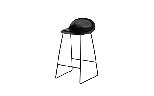 Gubi Gubi 3d Barstool Low Black - Black Steel Sled Base