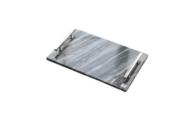 Hilke Collection Hilke Collection Tray 40.5x25.5 Cm Grey Marble-nickle Plated Brass