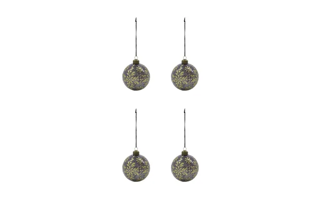 House Doctor Mente Christmas Bauble Ø8 Cm 4-pack Grey