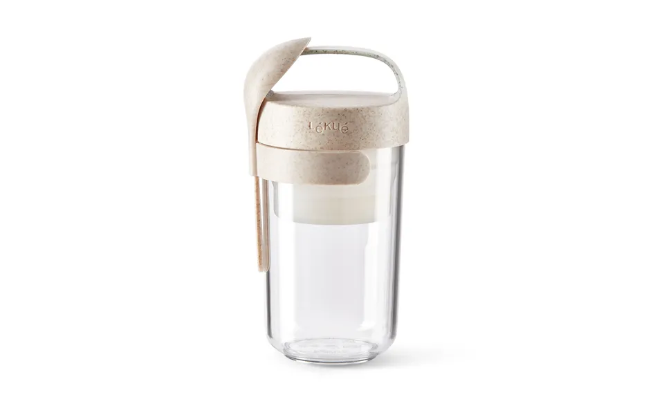 Lékué Lékué To Go Jar Organic With Spoon Beige 0.6 L