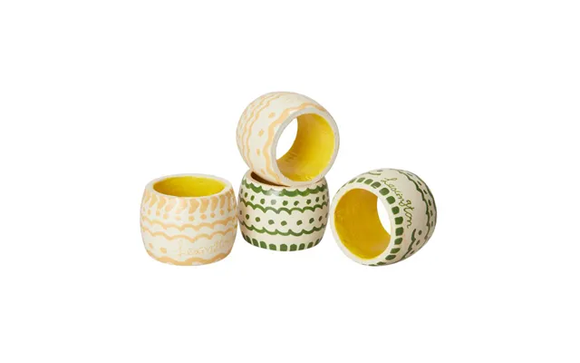 Lexington Easter Ring In Wood Napkin Ring 4-pack Green-yellow