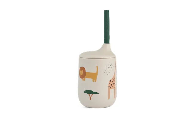 Liewood Ellis Printed Sippy Cup With Straw 23 Cl Safari Sandy Mix