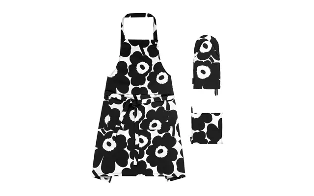 Marimekko Pieni Unikko Kitchen Textiles Set White-black