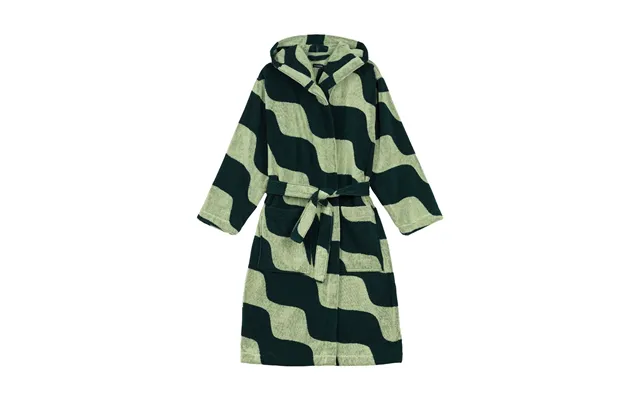 Marimekko Taifuuni Cotton Bathrobe Pear-dark Green
