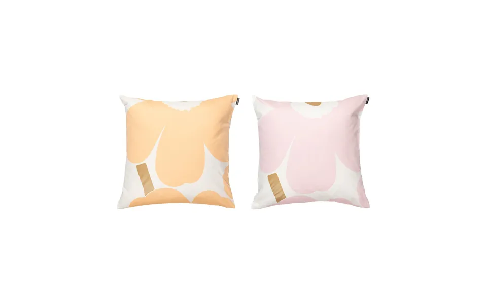 Marimekko Unikko Cushion Cover 50x50 Cm 2 Pieces White-light Pink-apricot