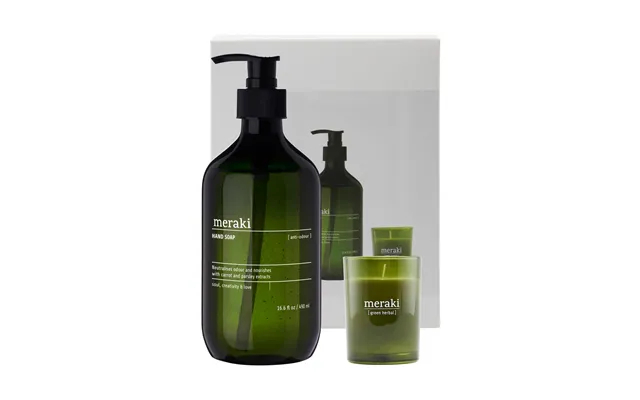 Meraki Meraki Gift Set Hand Soap And Scented Candle Anti-odor Green Herbal