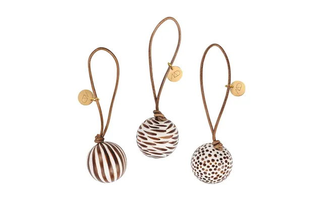 Mette Ditmer Globe Christmas Bauble 3 Pieces Walnut