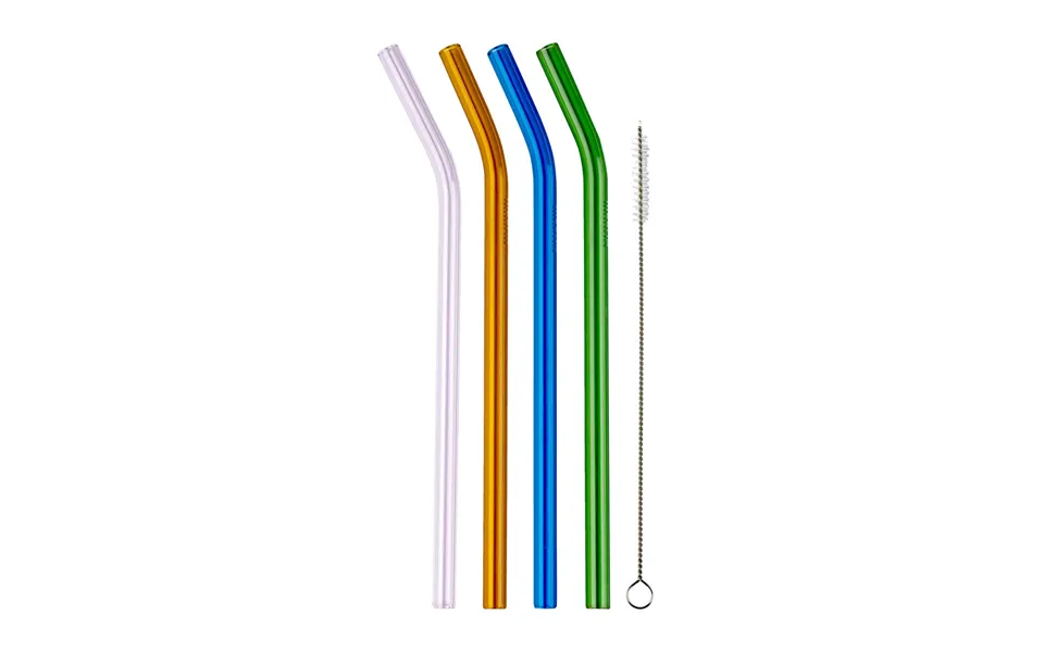 Muurla Muurla Glass Straw - 4 Pieces Small Dish Brush Multi