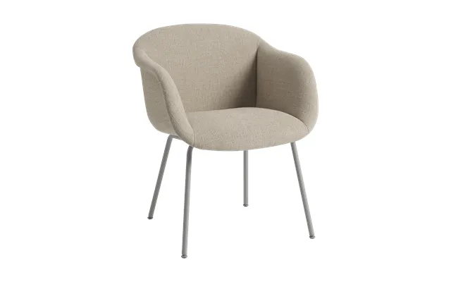 Muuto Fiber Soft Armchair Tube Base Ecriture 240 Grey