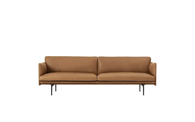 Muuto Outline 3-seater Sofa Leather Cognac-black Leg
