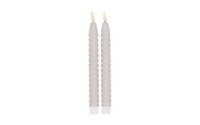 Scandi Essentials Twisted Led-candle 25 Cm 2-pack Beige