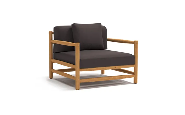 Skargaarden Saltholm Lounge Armchair Teak-grey Brown Cushion