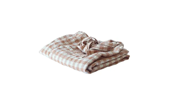 Tell Me More Gingham Checkered Apron 90x75 Cm Biscuit