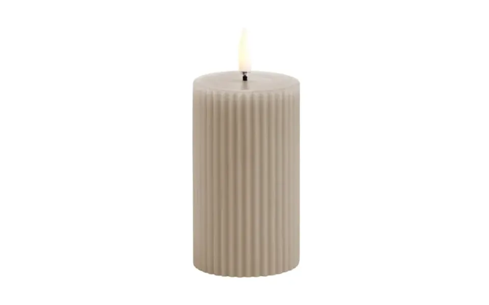 Uyuni Lighting Led Pillar Candle Ribbed Ø5,8x10 Cm Sandstone