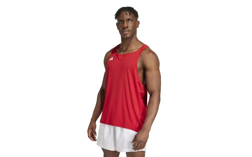Adidas Adizero E Singlet For Men - Lightweight Red Running Top For Optimal Performance