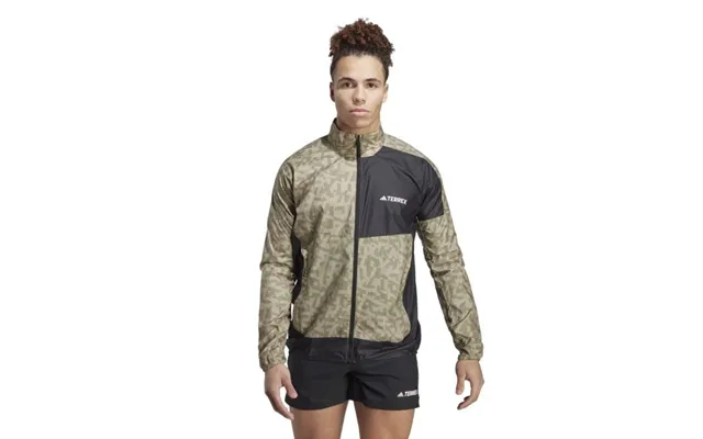 Adidas Men's Marathon Jacket In Green - Lightweight, High Neck For Optimal Running Comfort