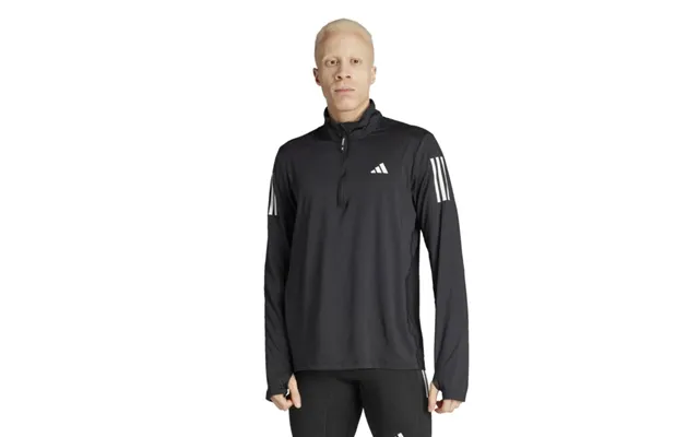 Adidas Own The Run Half-zip Jacket For Men - Lightweight Black Running Layer