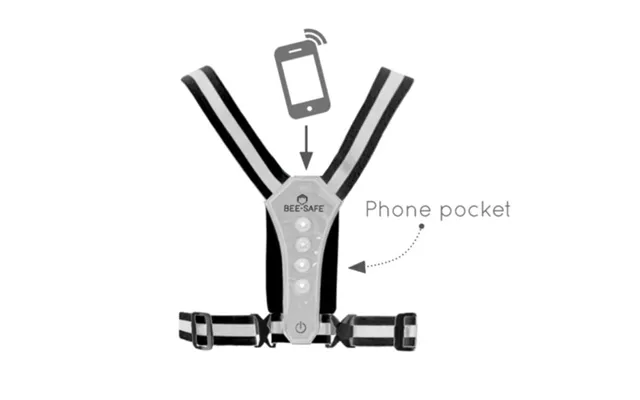 Bee-safe Led Sele With Phone Pocket - Safety And Comfort For Night Running Enthusiasts