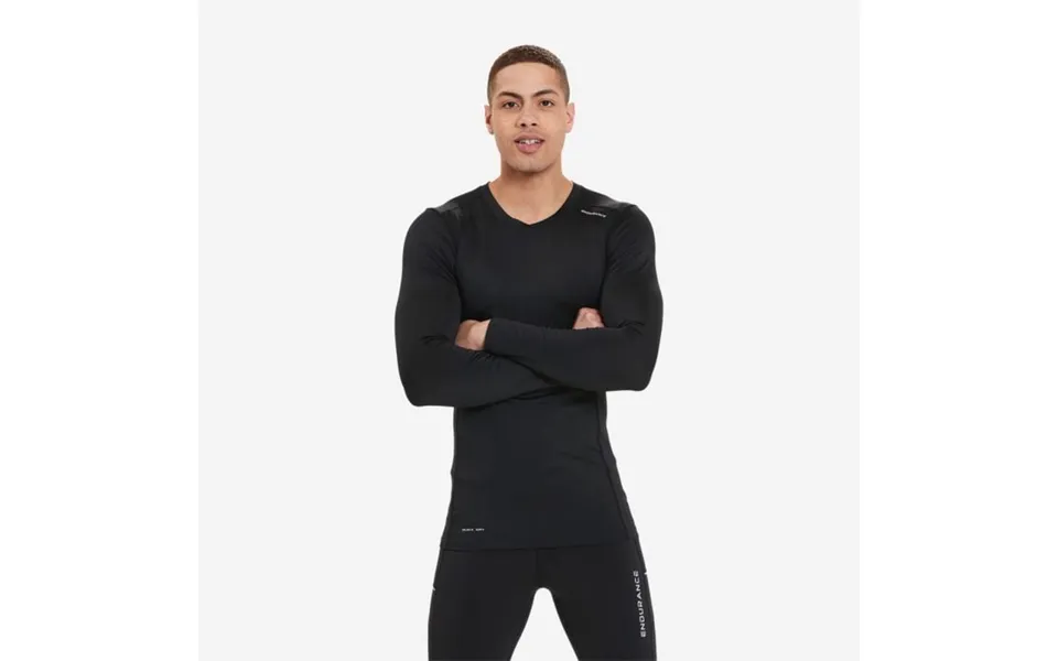 Endurance Power Long Sleeve Tee 1001 Black Xl - Comfortable Base Layer For Running And Training