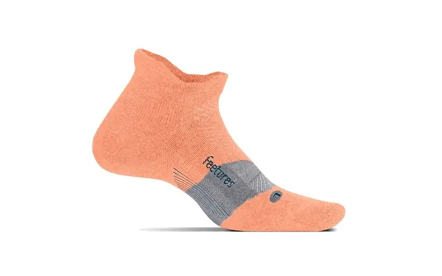 Feetures Merino 10 Ultra Light No Show Tab Socks S Eu 34-37 - Orange For Running And Training Comfort