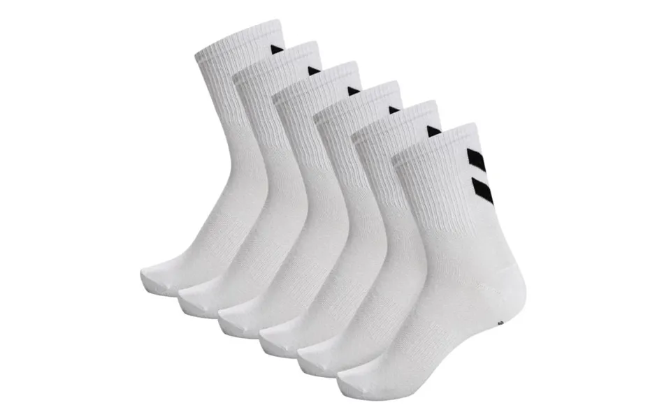 Hummel Chevon Mid-cut Running Socks 6-pack In White For Comfort And Performance