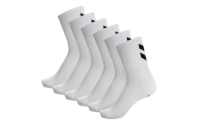 Hummel Chevon Mid-cut Running Socks 6-pack In White For Comfort And Performance