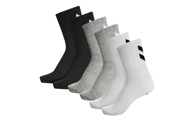 Hummel Chevon Mid-cut Socks 6-pack White Black Grey Size 41-45 Eu For Running And Training