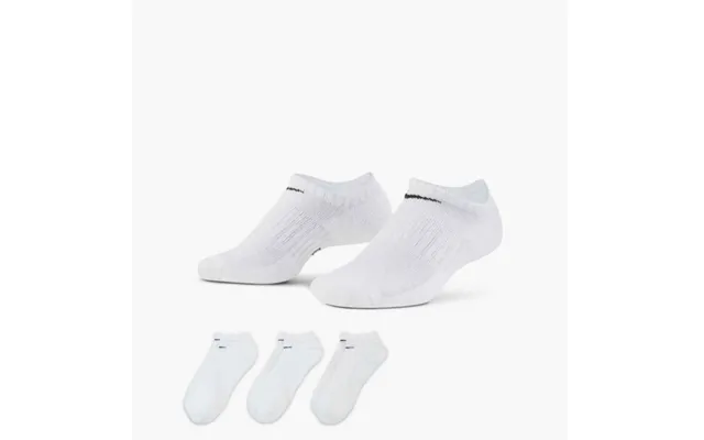 Nike Everyday Cushioned No-show Socks 3-pack White Size 46-50 Eu - Comfort For Daily Activities And Running