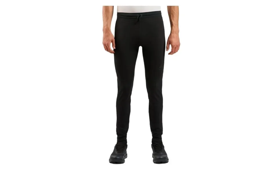 Odlo Reflective Zeroweight Warm Tights M - Windproof Black Running Tights For Cold Weather Performance