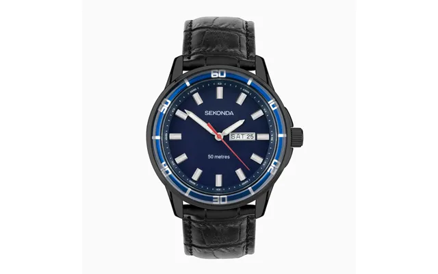 Sekonda Sekonda Midnight Men's Watch Black Alloy Case & Leather Strap With Blue Dial 30205 product image