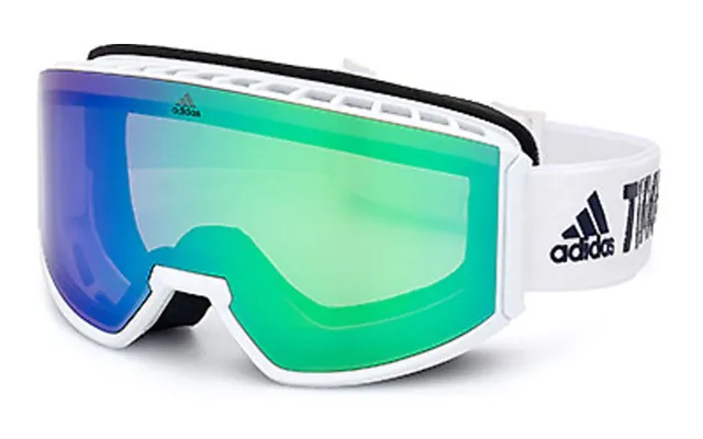 Adidas Sport Unisex Sp0040 21q Ski Goggles Plastic White Green Mask Normal product image
