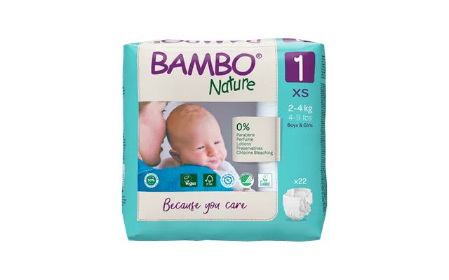 Bambo Nature Eco Nappies - Size 1 4-9lb 2-4kg , Abena, , Baby Nappies