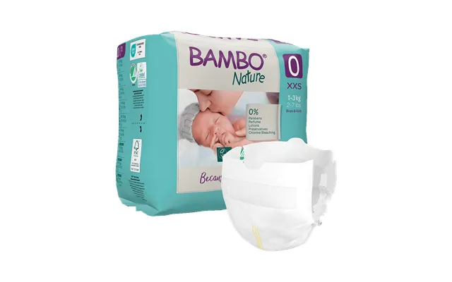 Bambo Nature Nappies - Size 0 2-7lbs 1-3kg , Abena, , Baby Nappies