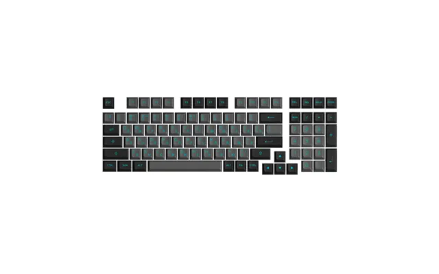 Black & Cyan Cyrillic Keycap Set 98-key