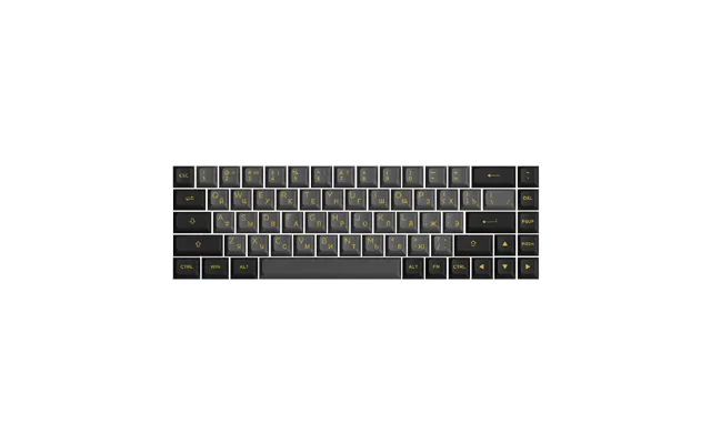Black & Gold Cyrillic Keycap Set 68-key