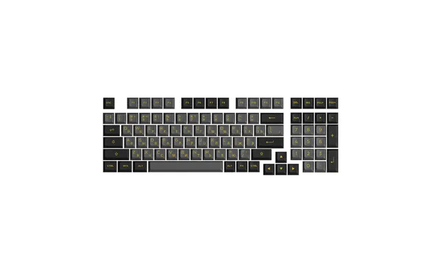 Black & Gold Cyrillic Keycap Set 98-key
