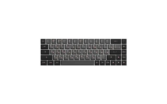 Black & Pink Cyrillic Keycap Set 68-key