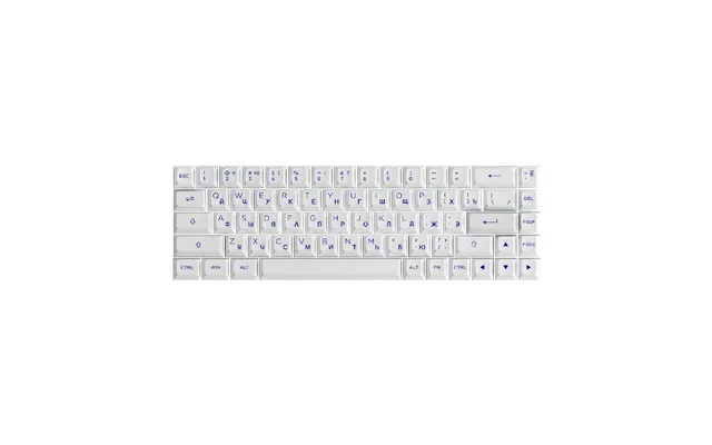 Blue On White Cyrillic Keycap Set 68-key